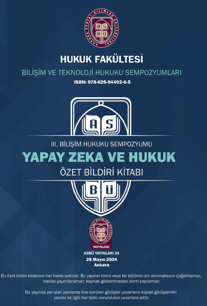 Bilişim Hukuku Sempozyumu Yapay Zeka ve Hukuk Kitabı